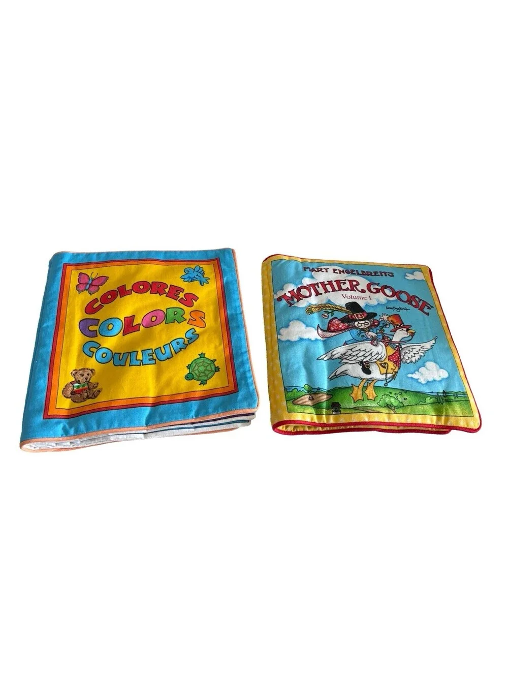 Mary Engelbreit Mother Goose and Colors 2 Soft Fabric Cloth Books